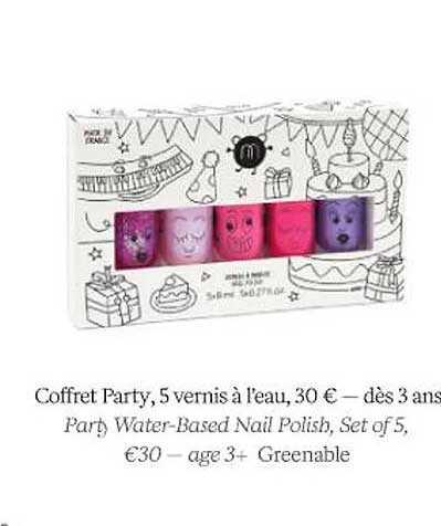 coffret party, 5 vernis à l'eau