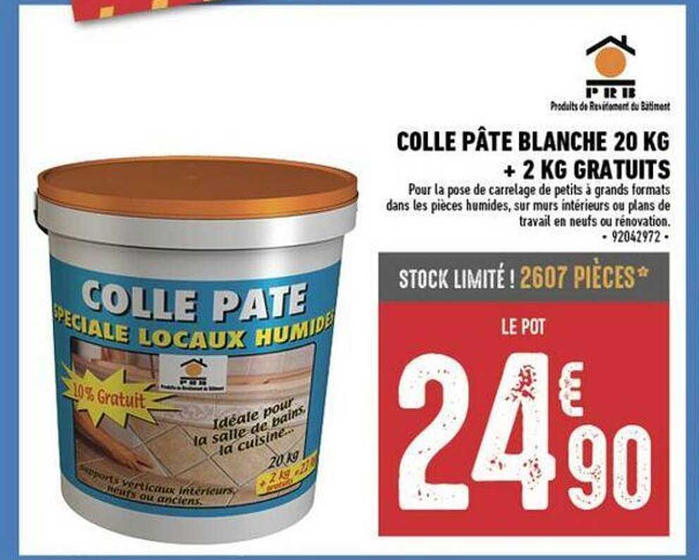 colle pâte blanche 20 kg + 2 kg gratuits