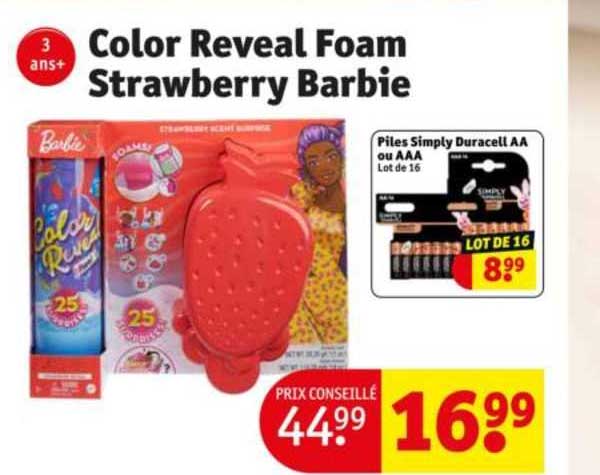 color reveal foam strawberry barbie
