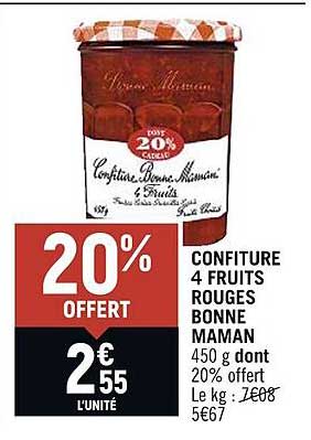 confiture 4 fruits rouges bonne maman