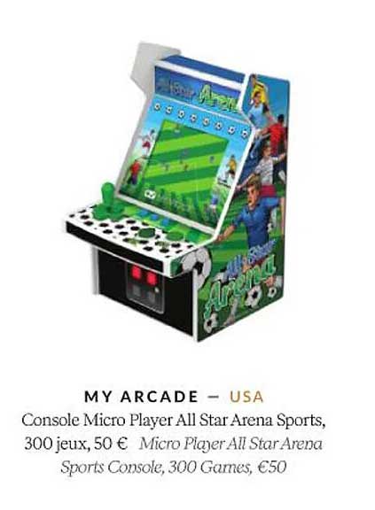 console micro player all star arena sports, 300 jeux - my arcade