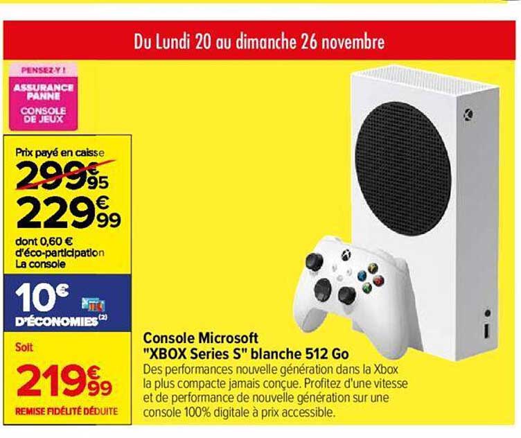 Console Microsoft "xbox Series S" Blanche 512 Go