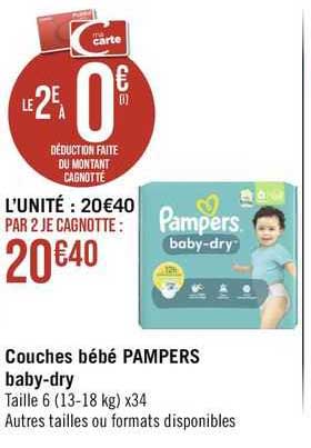 couches bébé pampers baby-dry