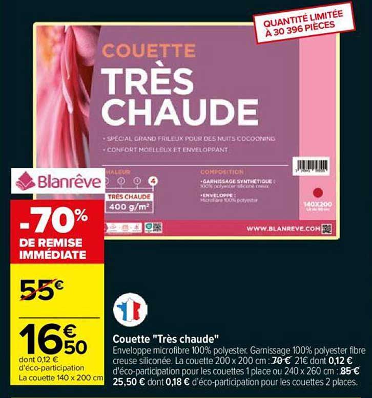 couette "très chaude" blanrêve