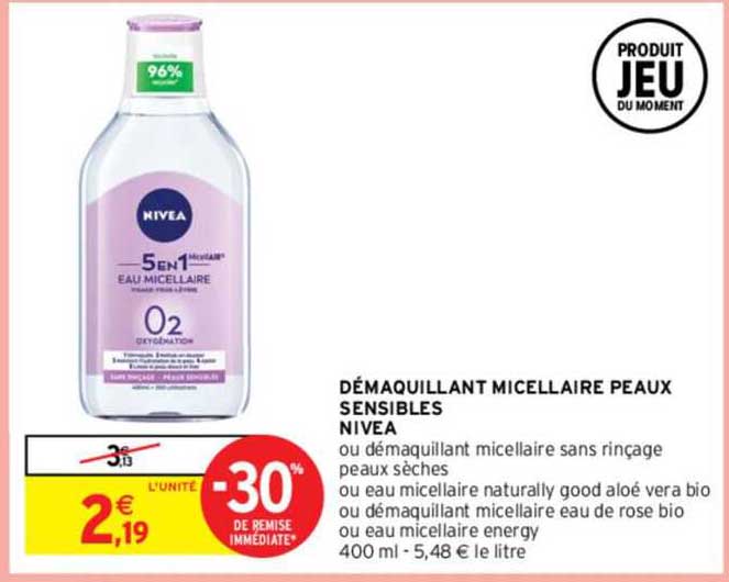 démaquillant micellaire peaux sensibles nivea