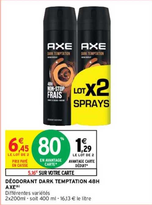 déodorant dark temptation 48h axe