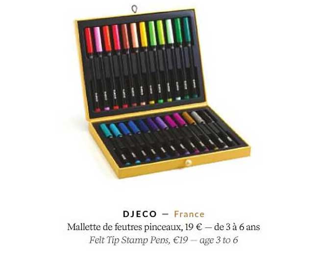 djeco mallette de feutres pinceaux