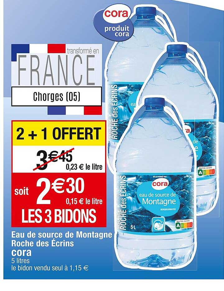 eau de source de montagne roche des écrins cora