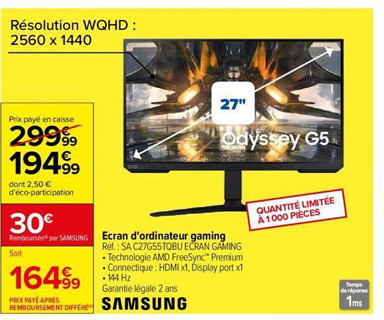 écran d'ordinateur gaming samsung