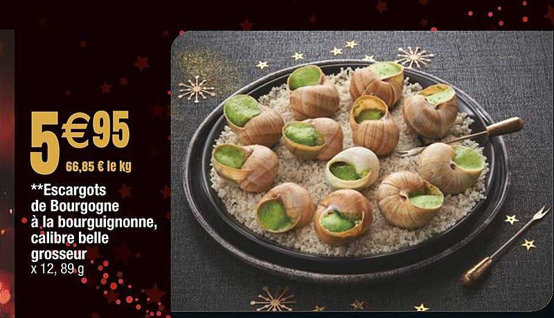 escargots de bourgogne à la bourguignonne, calibre belle grosseur