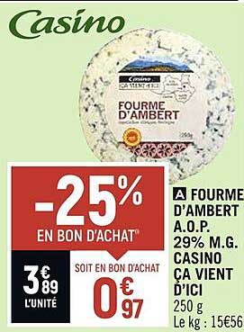 fourme d'ambert a.o.p. casino ça vient d'ici