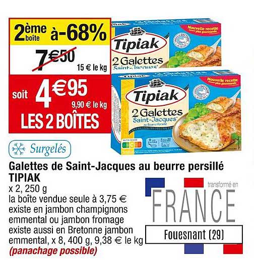 galettes de saint-jacques au beurre persillé tipiak