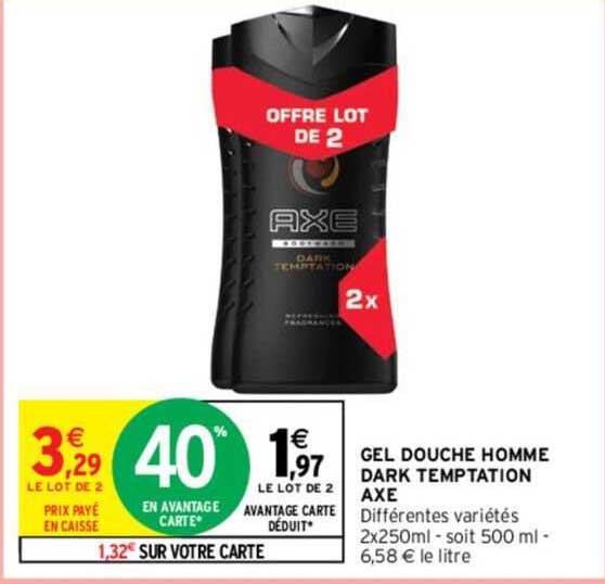 gel douche homme dark temptation axe
