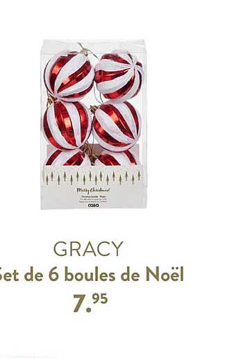 Gracy Set De 6 Boules De Noël