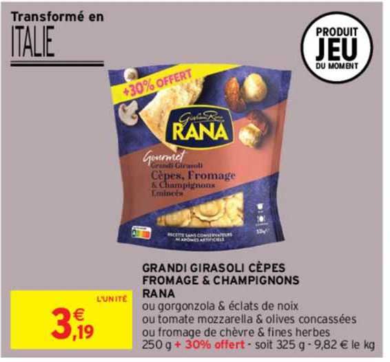 grandi girasoli cèpes fromage & champignons rana