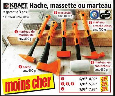 hache, massette ou marteau kraft werkzeuge