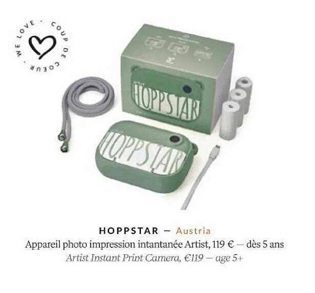 hoppstar appareil photo impression intantanée artist