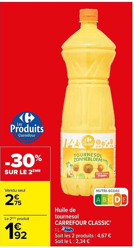 Huile De Tournesol Carrefour Classic'