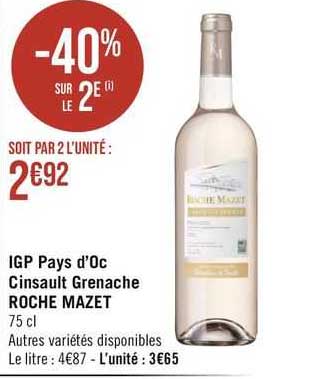 igp pays d'oc cinsault grenache roche mazet