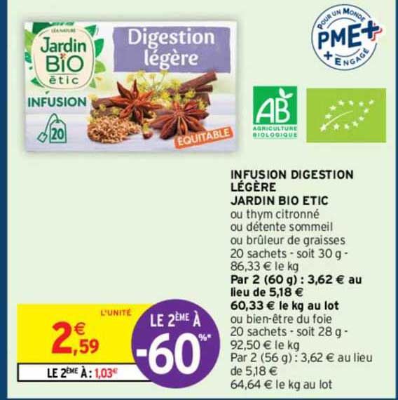 infusion digestion légère jardin bio etic