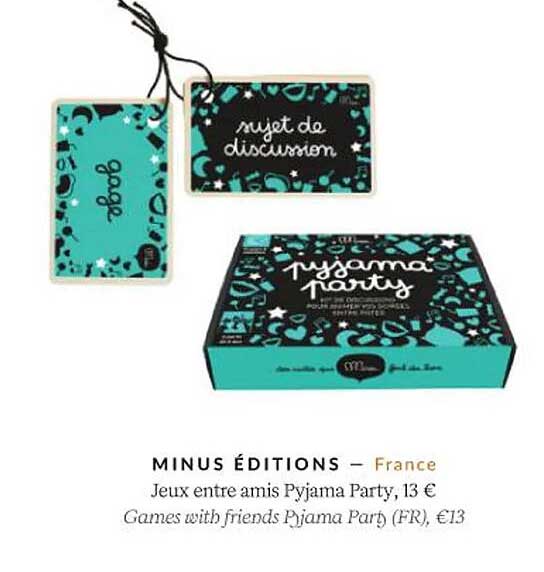 jeux entre amis pyjama party - minus éditions