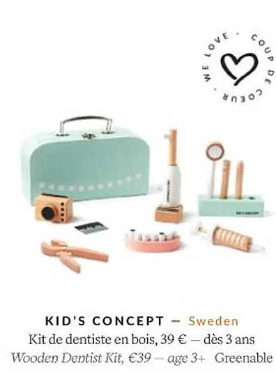 kid's concept kit de dentiste en bois
