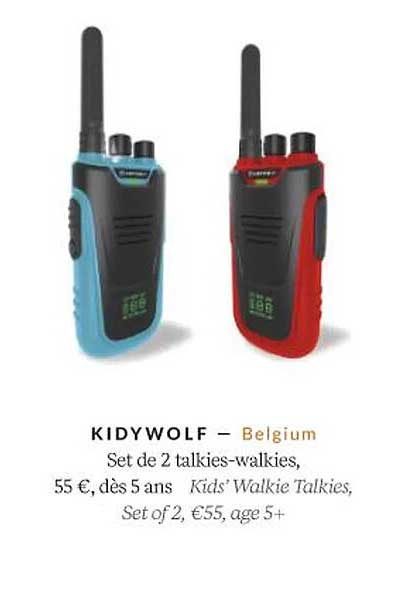 kidywolf set de 2 talkies-walkies