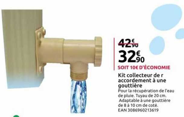 kit collecteur de raccordement à une gouttière