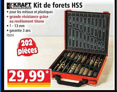 kit de forets hss kraft werkzeuge