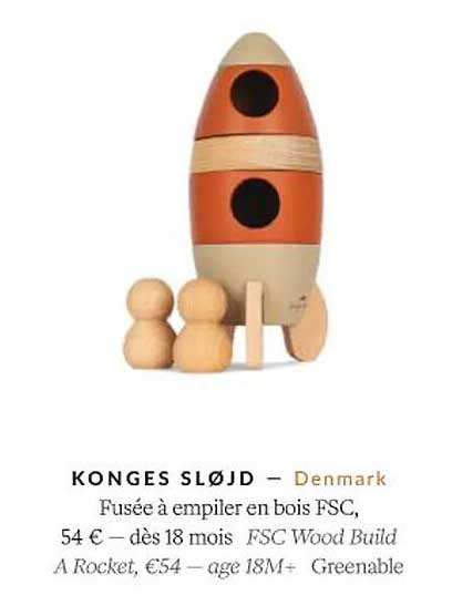 konges sløjd fusée à empiler en bois fsc