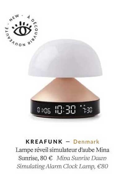 kreafunk lampe réveil simulateur d'aube mina sunrise
