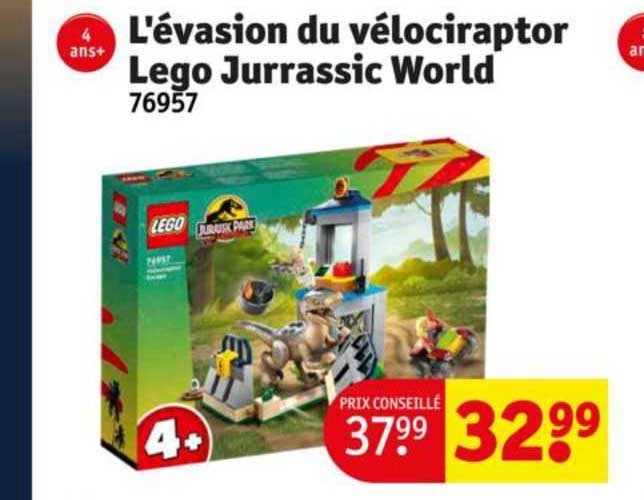 l'évasion du vélociraptor lego jurrassic world 76957