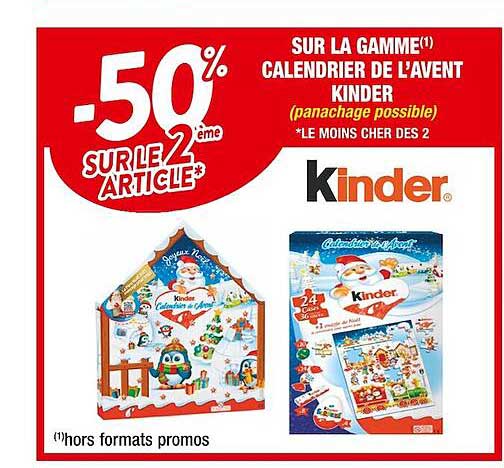 la gamme calendrier de l'avent kinder