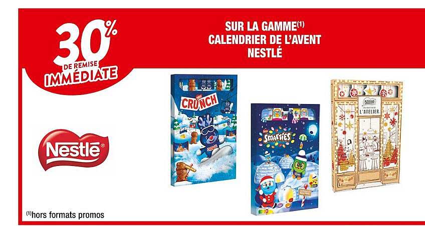 la gamme calendrier de l'avent nestlé