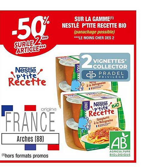 la gamme nestlé p'tite recette bio