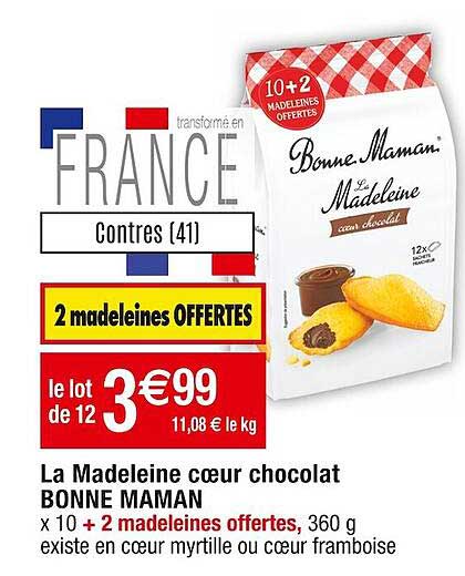 la madeleine cœur chocolat bonne maman