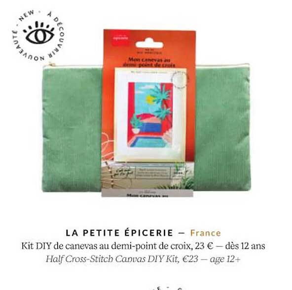 la petite épicerie kit diy de canevas au demi-point de croix