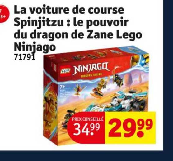 la voiture de course spinjitzu : le pouvoir du dragon de zane lego ninjago