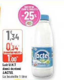 lait u.h.t. demi-écrémé lactel