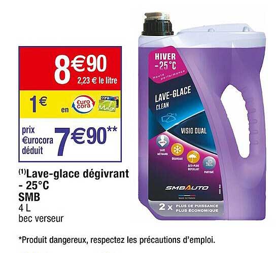 lave-glace dégivrant -25°c smb