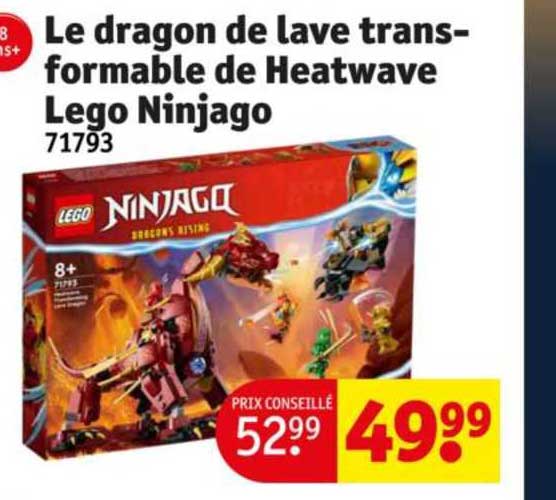 le dragon de lave transformable de heatwave lego ninjago 71793