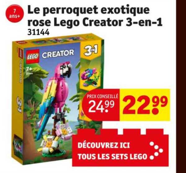 le perroquet exotique rose lego creator 3-en-1 31144