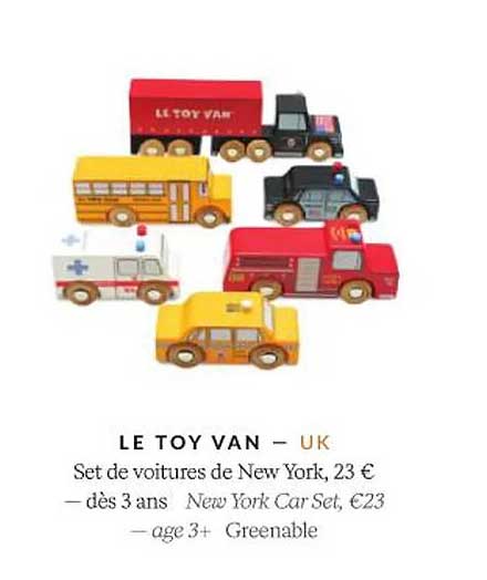 le toy van set de voitures de new york