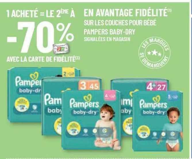 les couches pour bébé pampers baby-dry