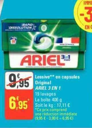 Lessive En Capsules Original Ariel 3 En 1