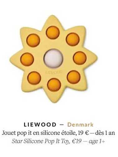 liewood - jouet pop it en silicone étoile