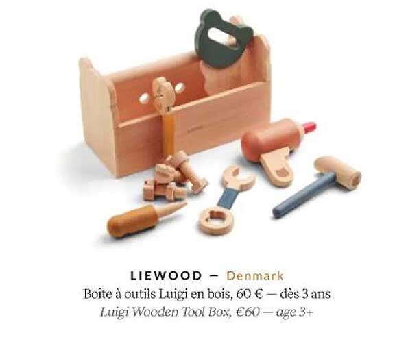 liewood boîte à outils luigi en bois