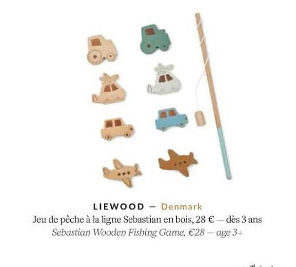 liewood jeu de pêche à la ligne sebastian en bois