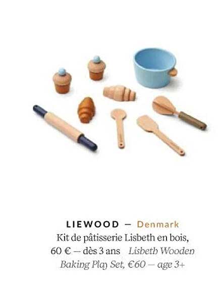 liewood kit de pâtisserie lisbeth en bois