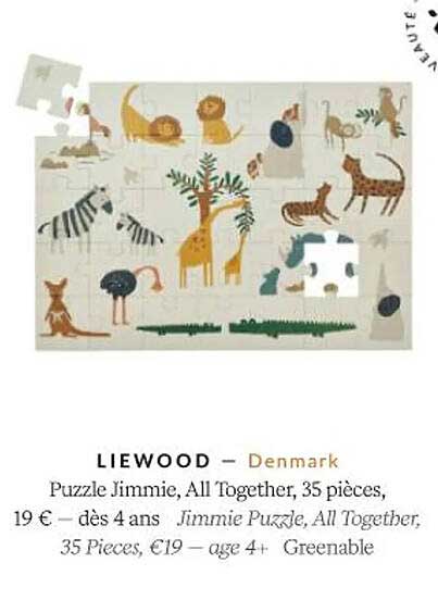 liewood puzzle jimmie, all together, 35 pièces